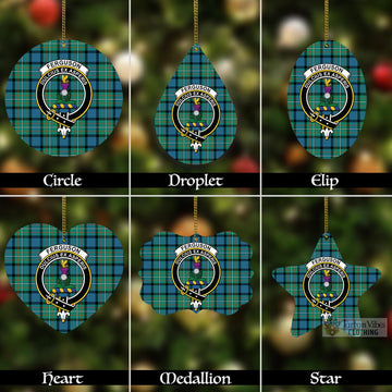 Ferguson (Fergusson) Tartan Christmas Aluminium Ornament with Family Crest