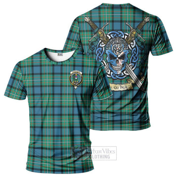 Ferguson (Fergusson) Tartan T-Shirt with Family Crest Celtic Skull Style