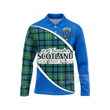 Ferguson (Fergusson) Family Crest Tartan Long Sleeve Polo Shirt Celebrate Saint Andrew's Day in Style