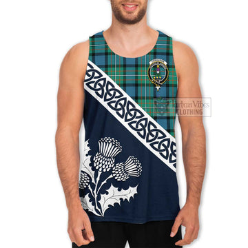 Ferguson (Fergusson) Tartan Men's Tank Top Featuring Thistle and Scotland Map