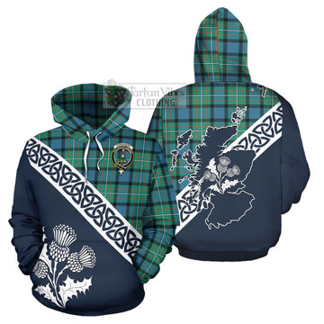 Ferguson (Fergusson) Tartan Hoodie Featuring Thistle and Scotland Map