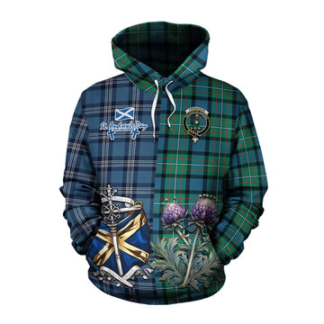 Ferguson (Fergusson) Tartan Cotton Hoodie Happy St. Andrew's Day Half Tartan Style