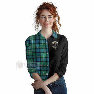 Ferguson (Fergusson) Tartan Women's Casual Shirt with Family Crest and Half Of Me Style