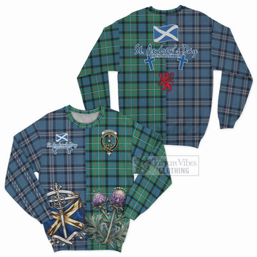 Ferguson (Fergusson) Tartan Sweatshirt Happy St. Andrew's Day Half Tartan Style