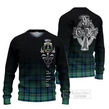 Ferguson (Fergusson) Tartan Ugly Sweater Featuring Alba Gu Brath Family Crest Celtic Inspired