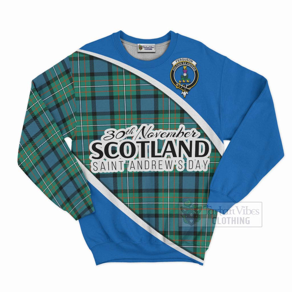 Tartan Vibes Clothing Ferguson (Fergusson) Family Crest Tartan Sweatshirt Celebrate Saint Andrew's Day in Style