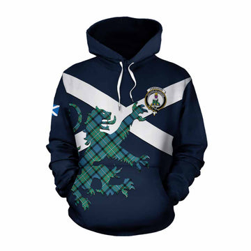 Ferguson (Fergusson) Tartan Lion Rampant Cotton Hoodie Proudly Display Your Heritage with Alba Gu Brath and Clan Name