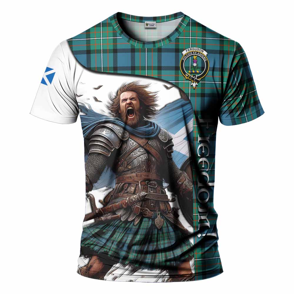 Ferguson (Fergusson) Crest Tartan T-Shirt Inspired by the Freedom of Scottish Warrior