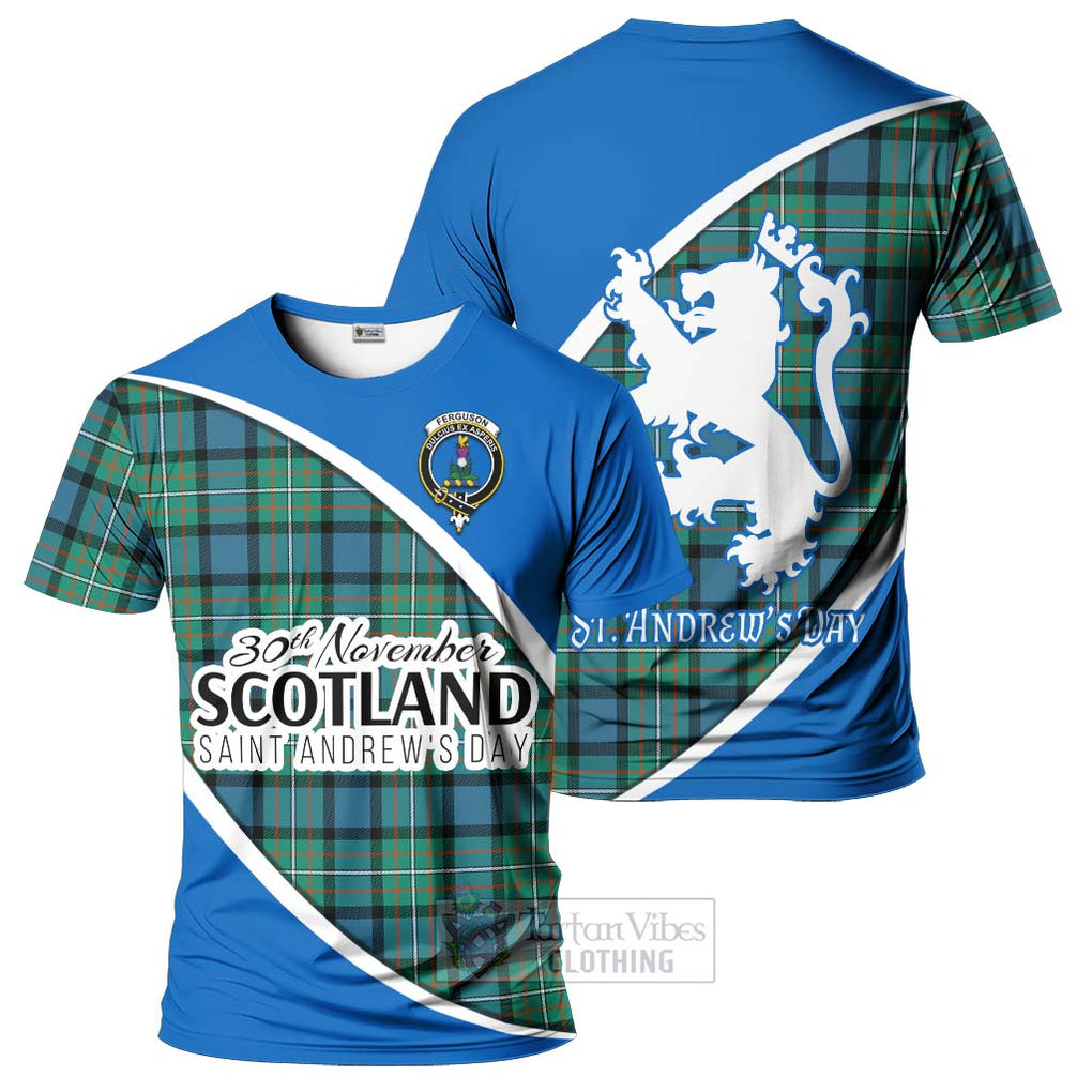 Tartan Vibes Clothing Ferguson (Fergusson) Family Crest Tartan T-Shirt Celebrate Saint Andrew's Day in Style