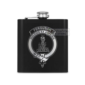 Ferguson (Fergusson) Crest Hip Flask Set 7oz Black Stainless Steel with A Gift Box