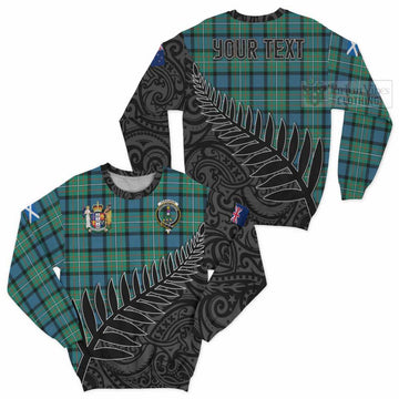 Ferguson (Fergusson) Crest Tartan Sweatshirt with New Zealand Silver Fern Half Style