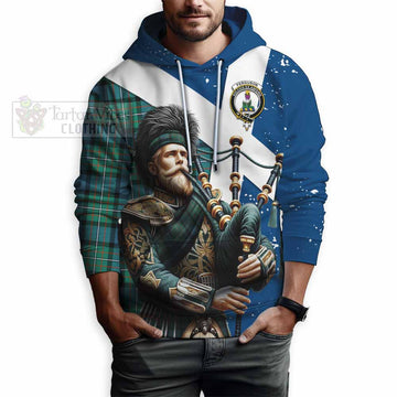 Ferguson (Fergusson) Tartan Hoodie with Family Crest Scottish Bagpiper Vibes