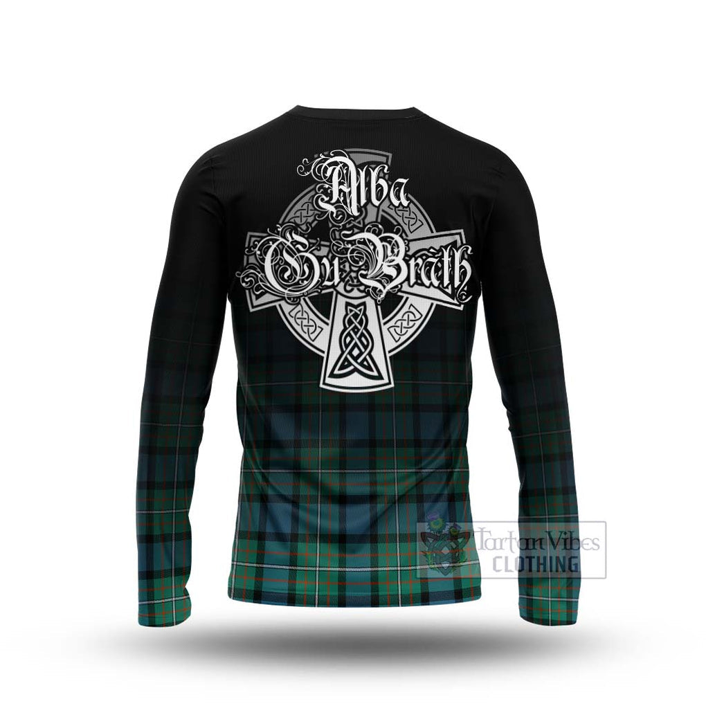 Tartan Vibes Clothing Ferguson (Fergusson) Tartan Long Sleeve T-Shirt Featuring Alba Gu Brath Family Crest Celtic Inspired