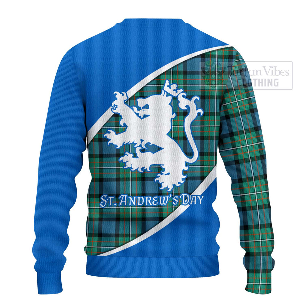 Tartan Vibes Clothing Ferguson (Fergusson) Family Crest Tartan Knitted Sweater Celebrate Saint Andrew's Day in Style