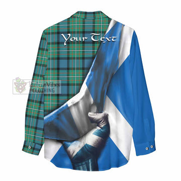 Ferguson (Fergusson) Tartan Women's Casual Shirt with Family Crest Scotland Patriotic Style