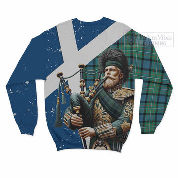 Ferguson (Fergusson) Tartan Sweatshirt with Family Crest Scottish Bagpiper Vibes