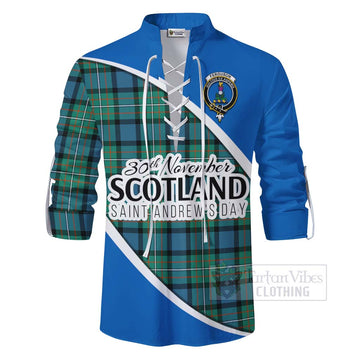 Ferguson (Fergusson) Family Crest Tartan Ghillie Kilt Shirt Celebrate Saint Andrew's Day in Style