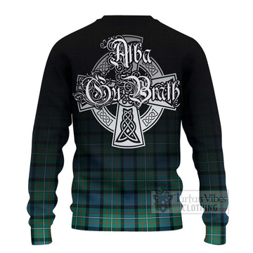 Ferguson (Fergusson) Tartan Ugly Sweater Featuring Alba Gu Brath Family Crest Celtic Inspired