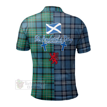 Ferguson (Fergusson) Tartan Polo Shirt Happy St. Andrew's Day Half Tartan Style