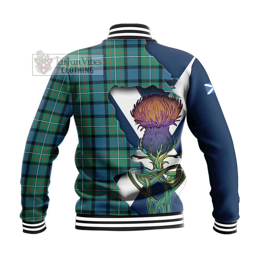Ferguson (Fergusson) Tartan Family Crest Baseball Jacket Scottish Thistle Celtic Inspired - Tartan Vibes Clothing