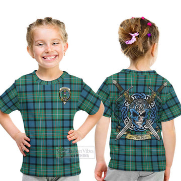 Ferguson (Fergusson) Tartan Kid T-Shirt with Family Crest Celtic Skull Style