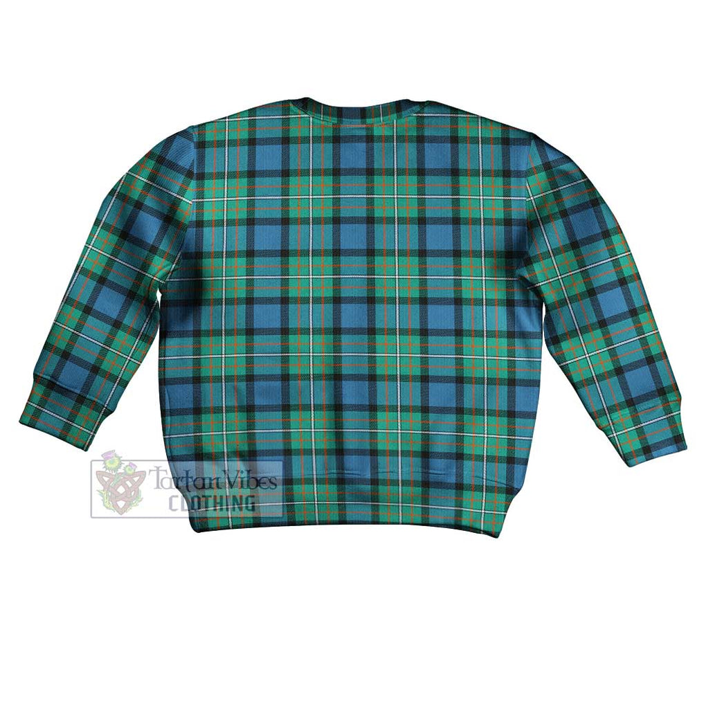 Tartan Vibes Clothing Ferguson (Fergusson) Tartan Kid Ugly Sweater with Family Crest