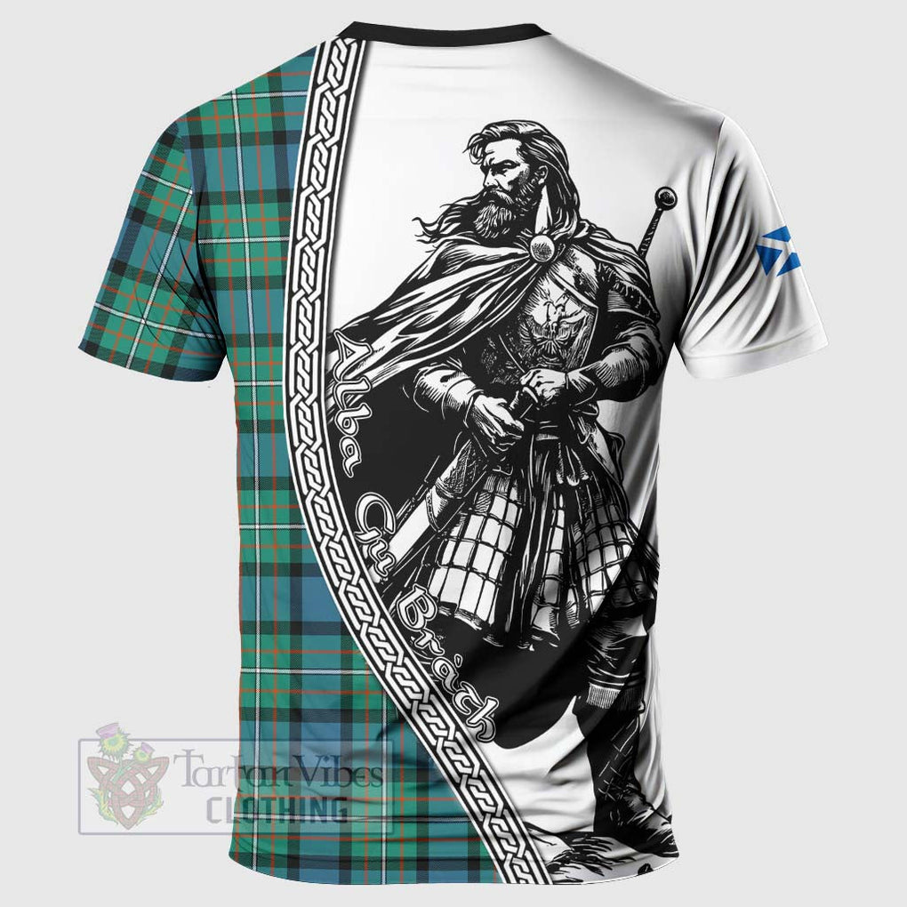 Tartan Vibes Clothing Ferguson (Fergusson) Tartan Clan Crest T-Shirt with Highlander Warrior Celtic Style