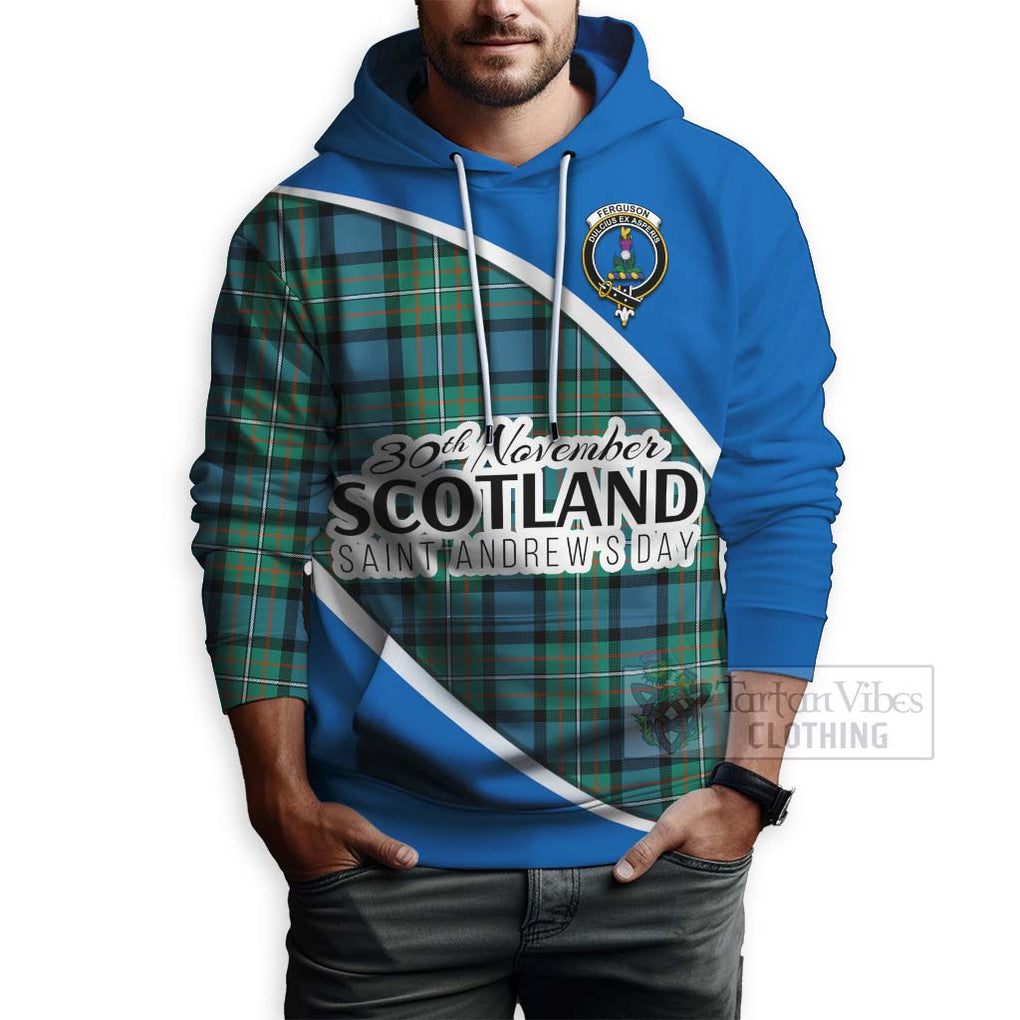 Tartan Vibes Clothing Ferguson (Fergusson) Family Crest Tartan Hoodie Celebrate Saint Andrew's Day in Style