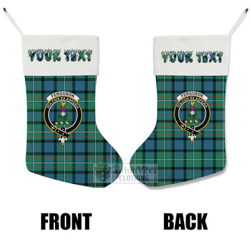 Ferguson (Fergusson) Tartan Family Crest Christmas Stocking with Personalized Text