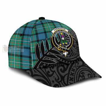 Ferguson (Fergusson) Tartan Classic Cap with New Zealand Silver Fern Half Style