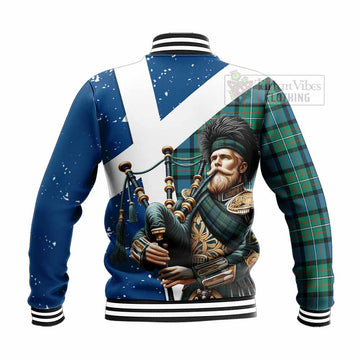 Ferguson (Fergusson) Tartan Baseball Jacket with Family Crest Scottish Bagpiper Vibes