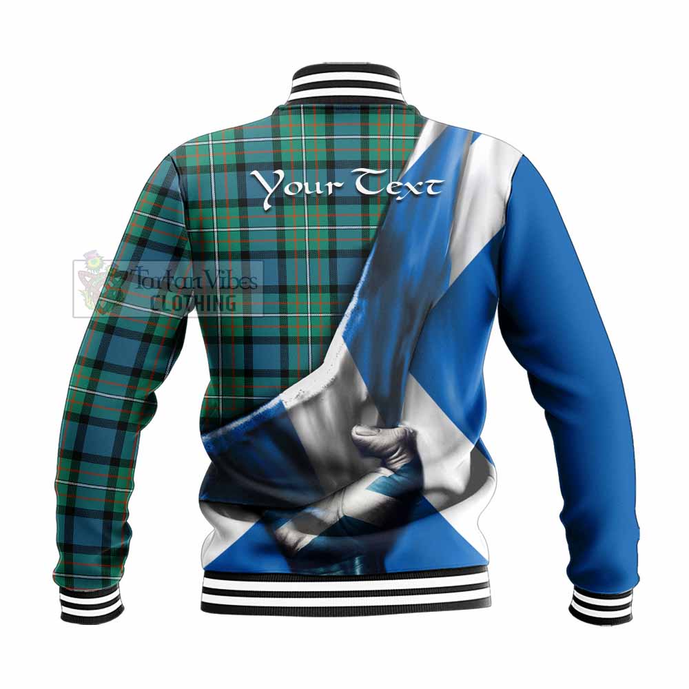 Tartan Vibes Clothing Ferguson (Fergusson) Tartan Baseball Jacket with Family Crest Scotland Patriotic Style