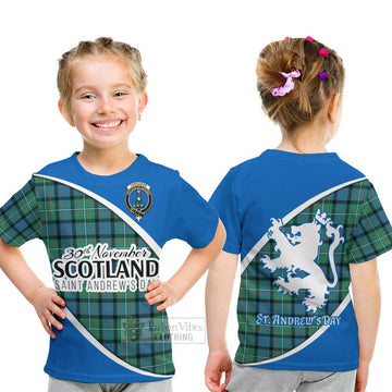 Ferguson (Fergusson) Family Crest Tartan Kid T-Shirt Celebrate Saint Andrew's Day in Style