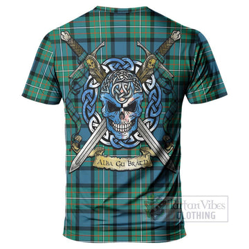 Ferguson (Fergusson) Tartan T-Shirt with Family Crest Celtic Skull Style