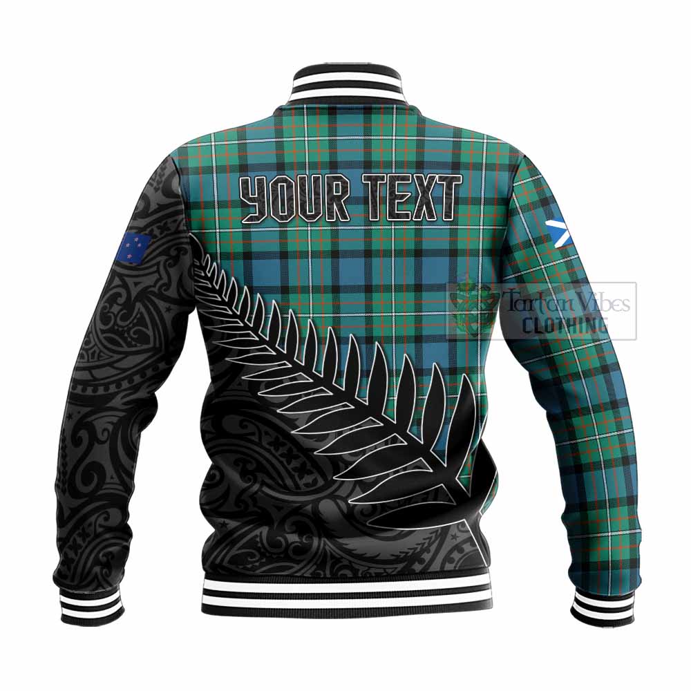 Tartan Vibes Clothing Ferguson (Fergusson) Crest Tartan Baseball Jacket with New Zealand Silver Fern Half Style