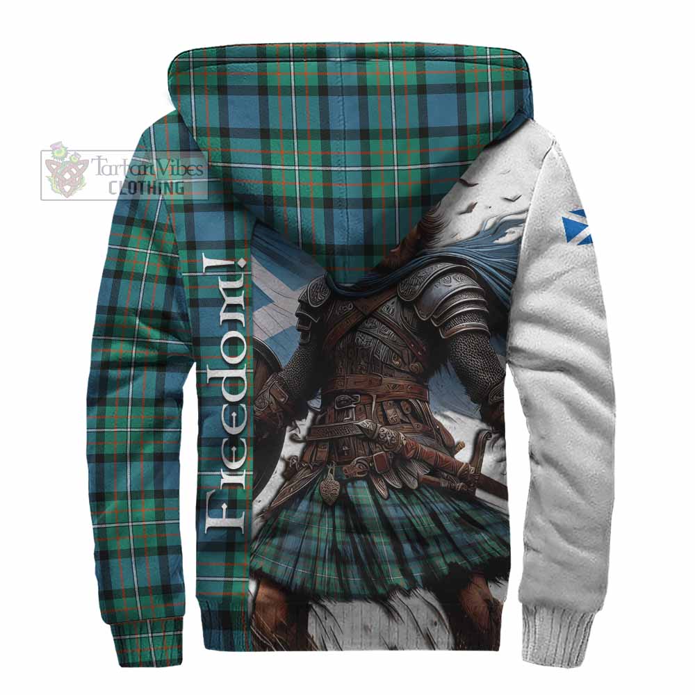 Tartan Vibes Clothing Ferguson (Fergusson) Crest Tartan Sherpa Hoodie Inspired by the Freedom of Scottish Warrior