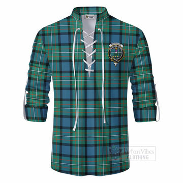 Ferguson (Fergusson) Tartan Ghillie Kilt Shirt with Family Crest DNA In Me Style