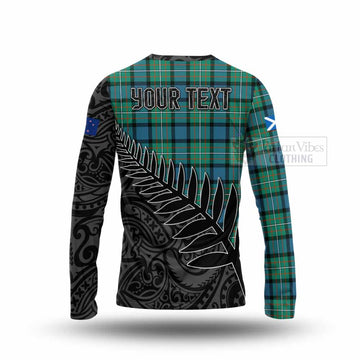 Ferguson (Fergusson) Crest Tartan Long Sleeve T-Shirt with New Zealand Silver Fern Half Style