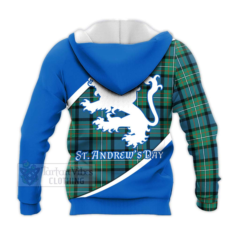 Tartan Vibes Clothing Ferguson (Fergusson) Family Crest Tartan Knitted Hoodie Celebrate Saint Andrew's Day in Style