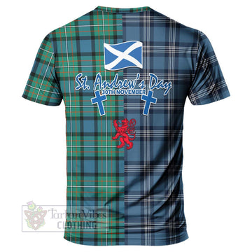 Ferguson (Fergusson) Tartan T-Shirt Happy St. Andrew's Day Half Tartan Style