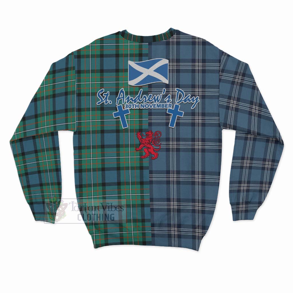 Tartan Vibes Clothing Ferguson (Fergusson) Tartan Sweatshirt Happy St. Andrew's Day Half Tartan Style