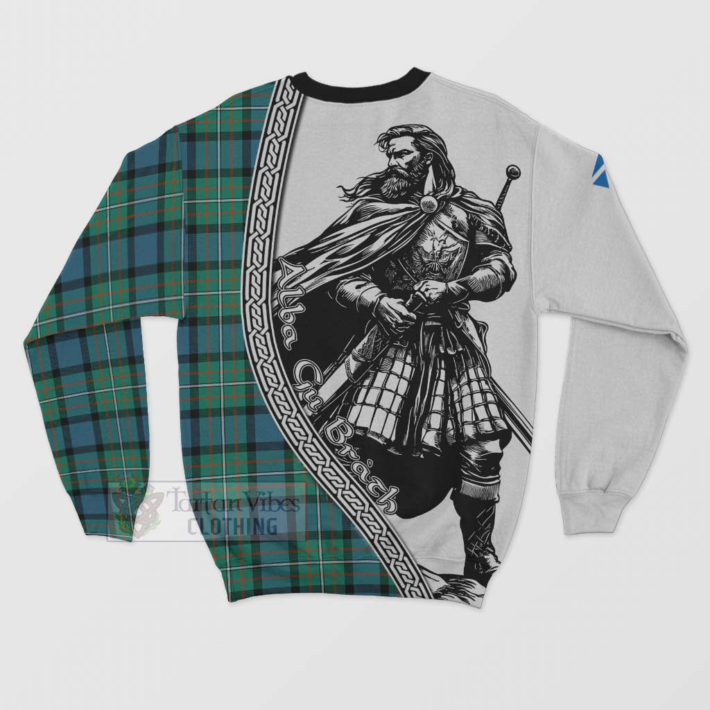 Tartan Vibes Clothing Ferguson (Fergusson) Tartan Clan Crest Sweatshirt with Highlander Warrior Celtic Style