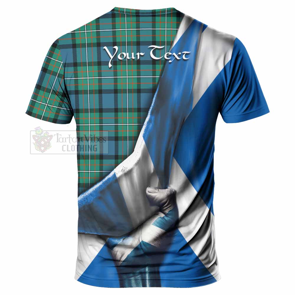 Tartan Vibes Clothing Ferguson (Fergusson) Tartan T-Shirt with Family Crest Scotland Patriotic Style