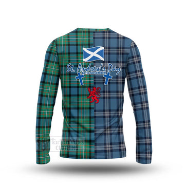 Ferguson (Fergusson) Tartan Long Sleeve T-Shirt Happy St. Andrew's Day Half Tartan Style