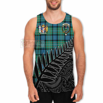 Ferguson (Fergusson) Crest Tartan Men's Tank Top with New Zealand Silver Fern Half Style