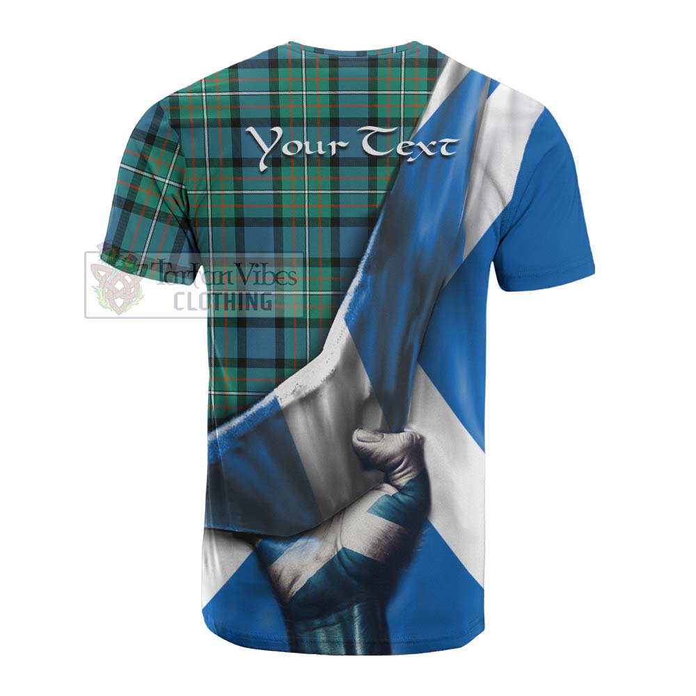 Tartan Vibes Clothing Ferguson (Fergusson) Tartan Cotton T-shirt with Family Crest Scotland Patriotic Style