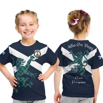 Ferguson (Fergusson) Tartan Lion Rampant Kid T-Shirt Proudly Display Your Heritage with Alba Gu Brath and Clan Name