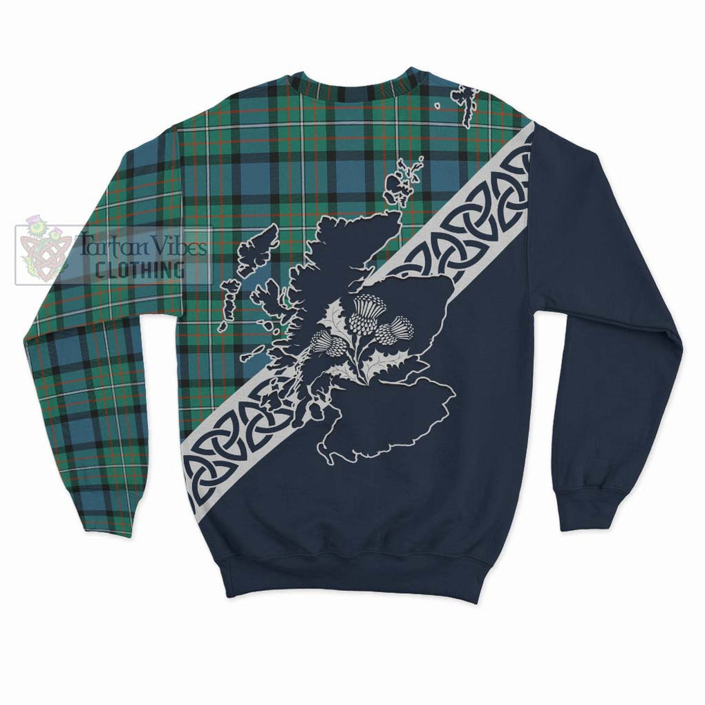 Tartan Vibes Clothing Ferguson (Fergusson) Tartan Sweatshirt Featuring Thistle and Scotland Map