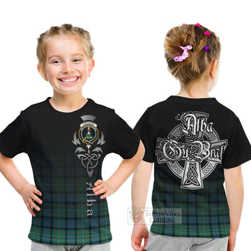 Ferguson (Fergusson) Tartan Kid T-Shirt Featuring Alba Gu Brath Family Crest Celtic Inspired