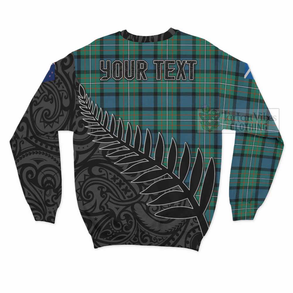 Tartan Vibes Clothing Ferguson (Fergusson) Crest Tartan Sweatshirt with New Zealand Silver Fern Half Style